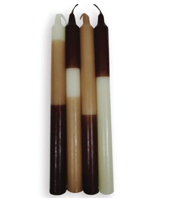 Set de 4 bougies longues bicolores