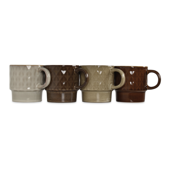Set de 4 mugs Fox naturel