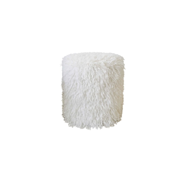 Tabouret Octave blanc fausse fourrure