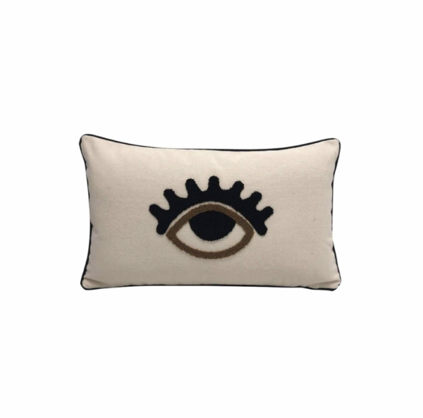 Coussin toile œil noisette