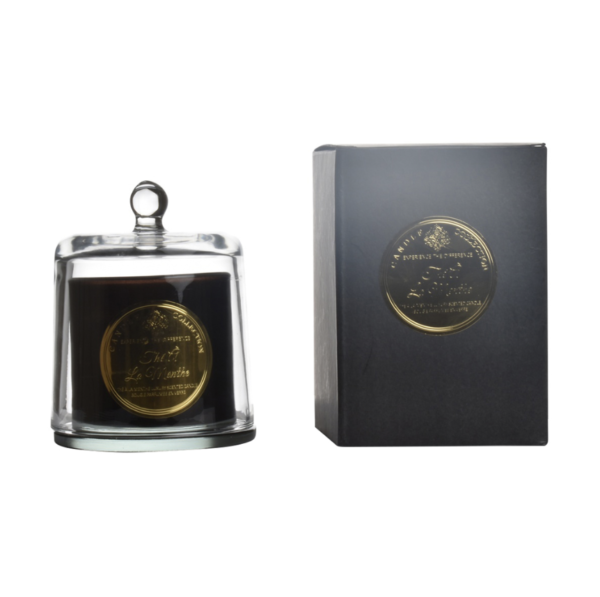 Bougie cloche noire pm thé à la menthe